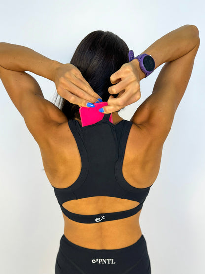 ICON Twist Pocket Sports Bra- Back to Black