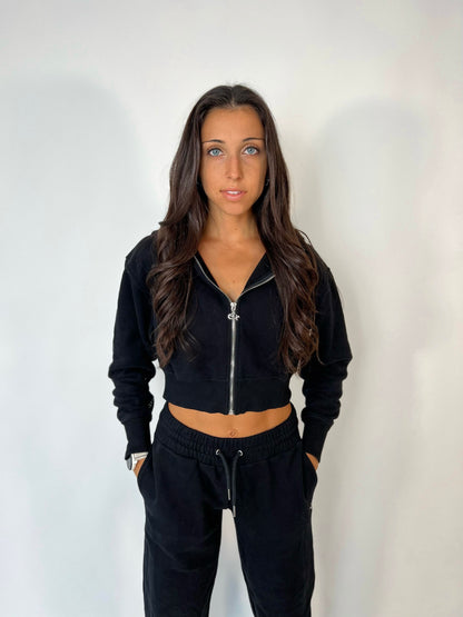 Revive Zip-Up Hoodie- Midnight Black