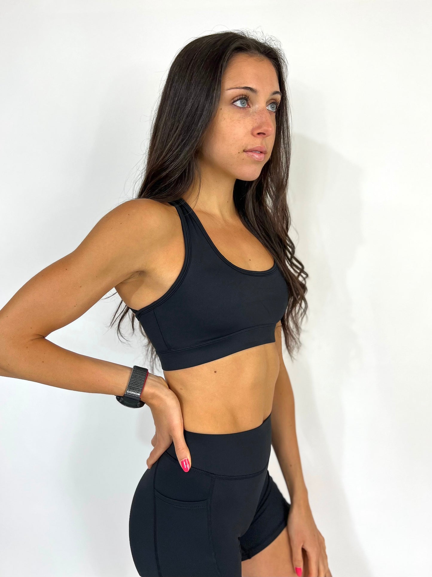 Faster Than Light Sports Bra- Midnight Black