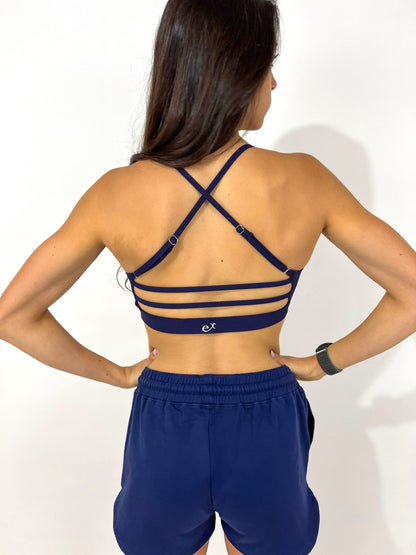 Freestyle Ribbed Sports Bra- Twilight Blue