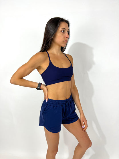 Freestyle Ribbed Sports Bra- Twilight Blue