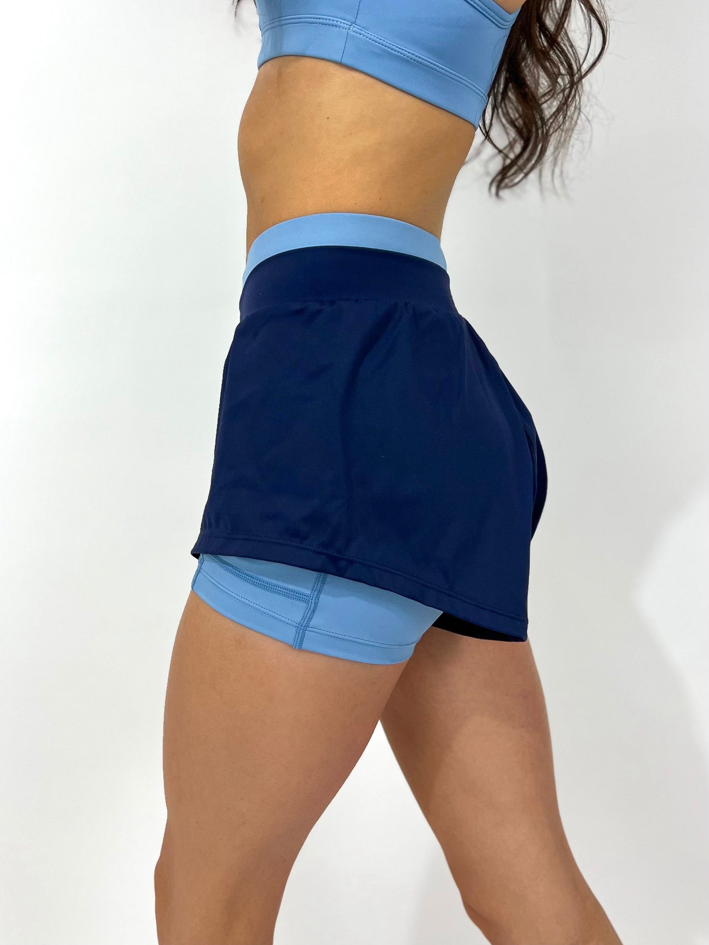 Divergent 2-in-1 Running Short- Baby Blues